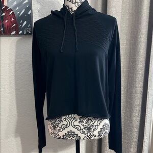 Tek Gear Black Textured Hoodie